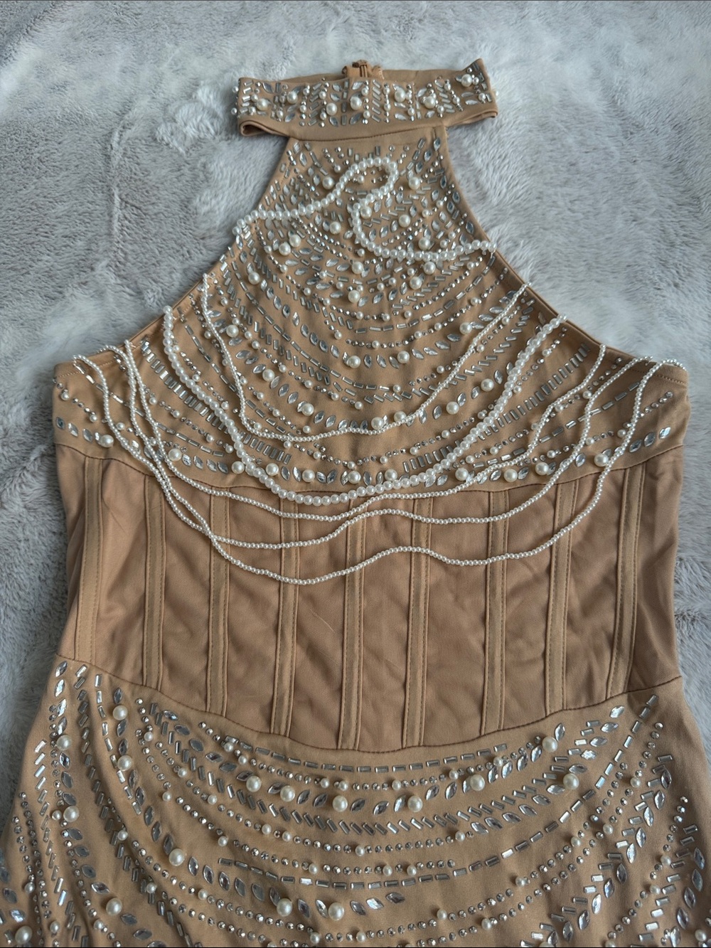 Amazon Gold Sequin Halter Maxi Dress - Picture 3 of 6
